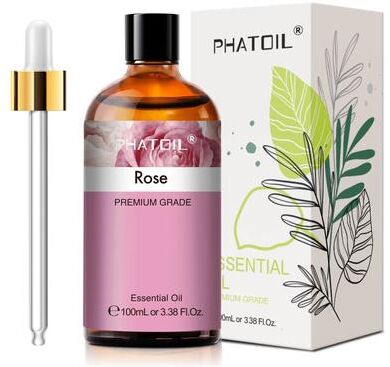 Inspired Finds PHATOIL 100ml Essential Oil Eucalyptus, Lavender, Vanilla, Jasmine, Lemon & Bergamot For Aromatherapy & Candle Mak rose
