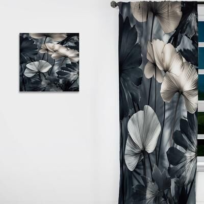 DESIGN ART "Designart ""Tropical Ginkgo Leaves I"" Leaves Curtain - Blackout Floral Curtain - 1 Panel"
