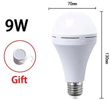 Inspire Select E27 Rechargeable LED Emergency Light Bulb 7W 9W 12W 15W Battery Backup Power Outage Camping Light 100240V 9w white Light
