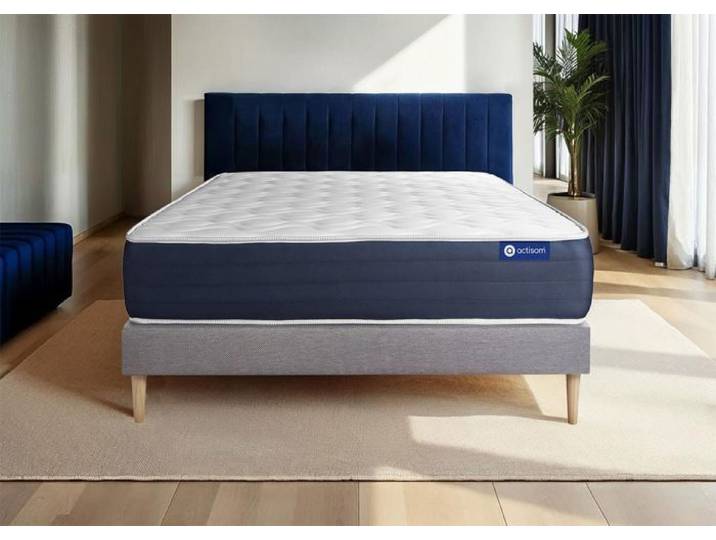 Ensemble Matelas Sommier 160x220 cm - Actiflex Sleep - Sommier Kit Gris