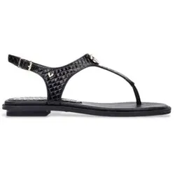 Martinelli für Damen. 1535-B006G Sullivan Sneaker aus weißem Leder (36), Schwarz, Wohnung, 1 bis 3 cm, Schnalle, Lässig