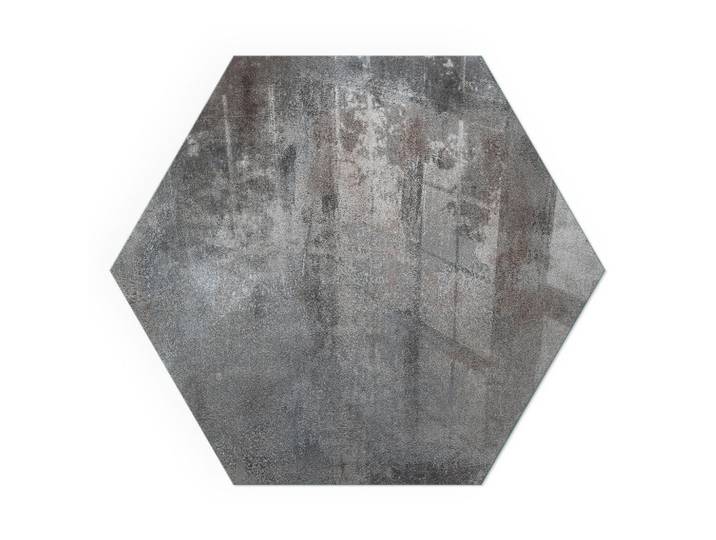 Tulup Kaminbodenplatte h40 cm - Rohe Oberflächenstruktur, Grau, Glas, Sechseckig, 40x40x0.4 cm, Elektrogeräte, Heizgeräte, Elektrokamine