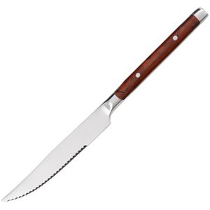 Gräwe Steakmesser Bamberg braun, 2 Stück, 10,5 cm Edelstahlklinge mit Wellenschliff, Kunststoffgriff