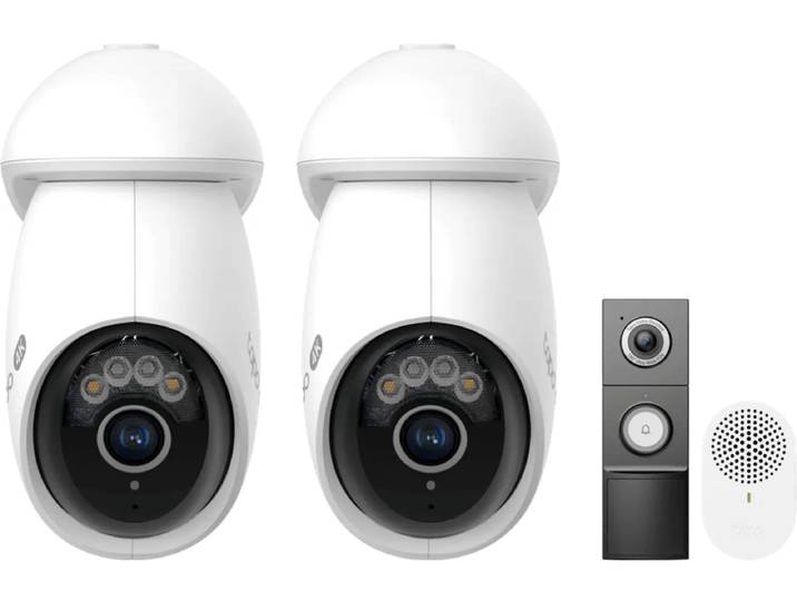 TP- Link Tapo C560WS Duo Pack + D235 Smart Battery & Wired Doorbell