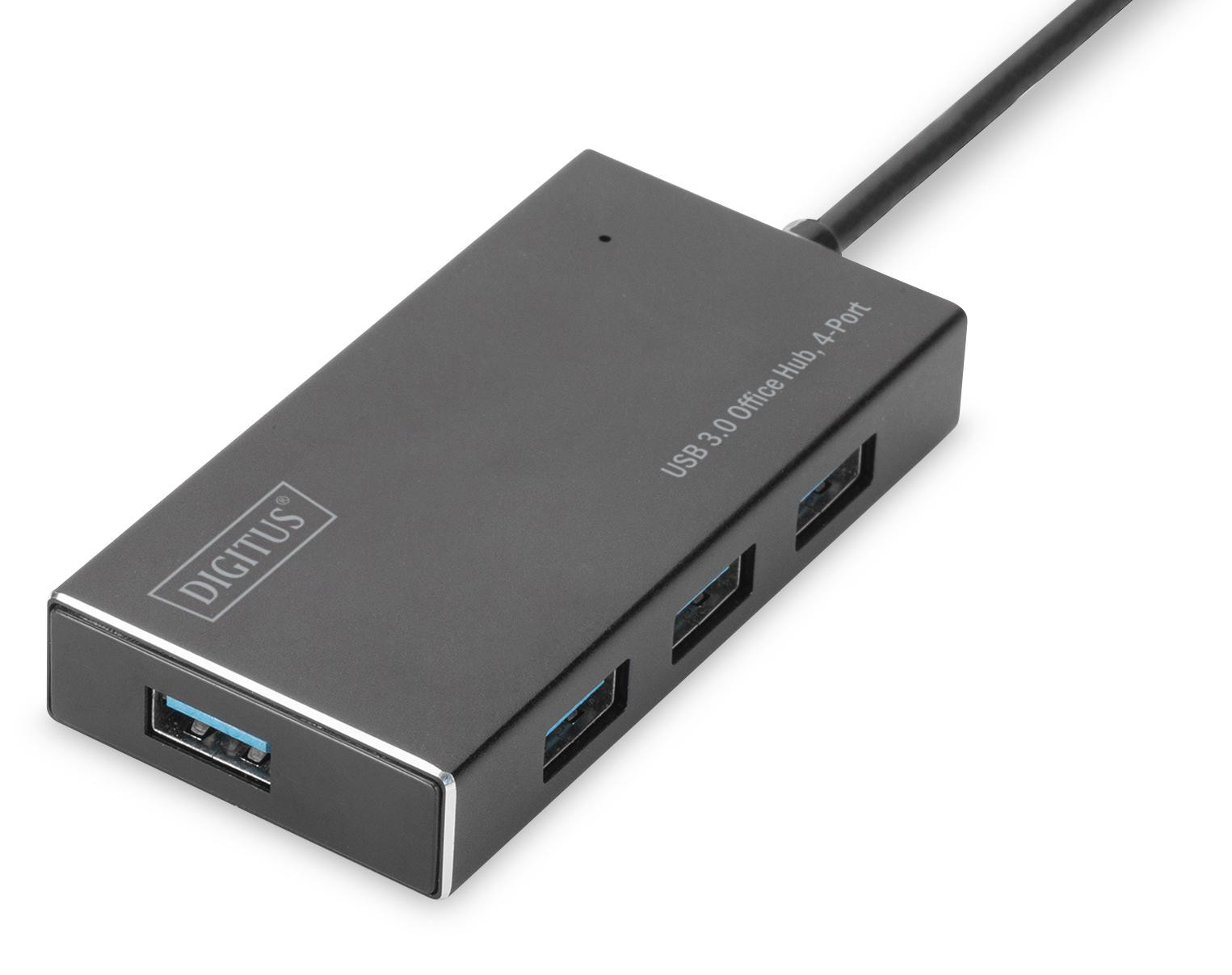 DIGITUS DA-70240-1 USB 3.0 Hub met voeding, 4-poorts, Super Speed