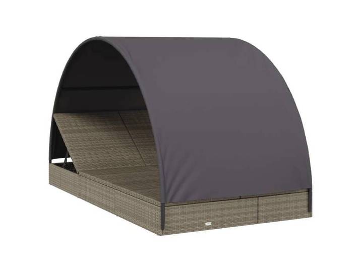 JLL*TOP - Transat 2 places - avec toit rond gris 211x112x140 cm LLL874