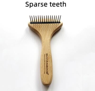 Happy Pet Pantry Large Dog Grooming Comb With Rotating Knot Needle Pet Hair Remover Tool sparse Teeth