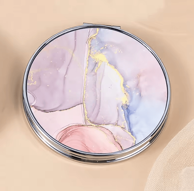 Inspire Curations Vintage Stripe Mini Compact Makeup Mirror a