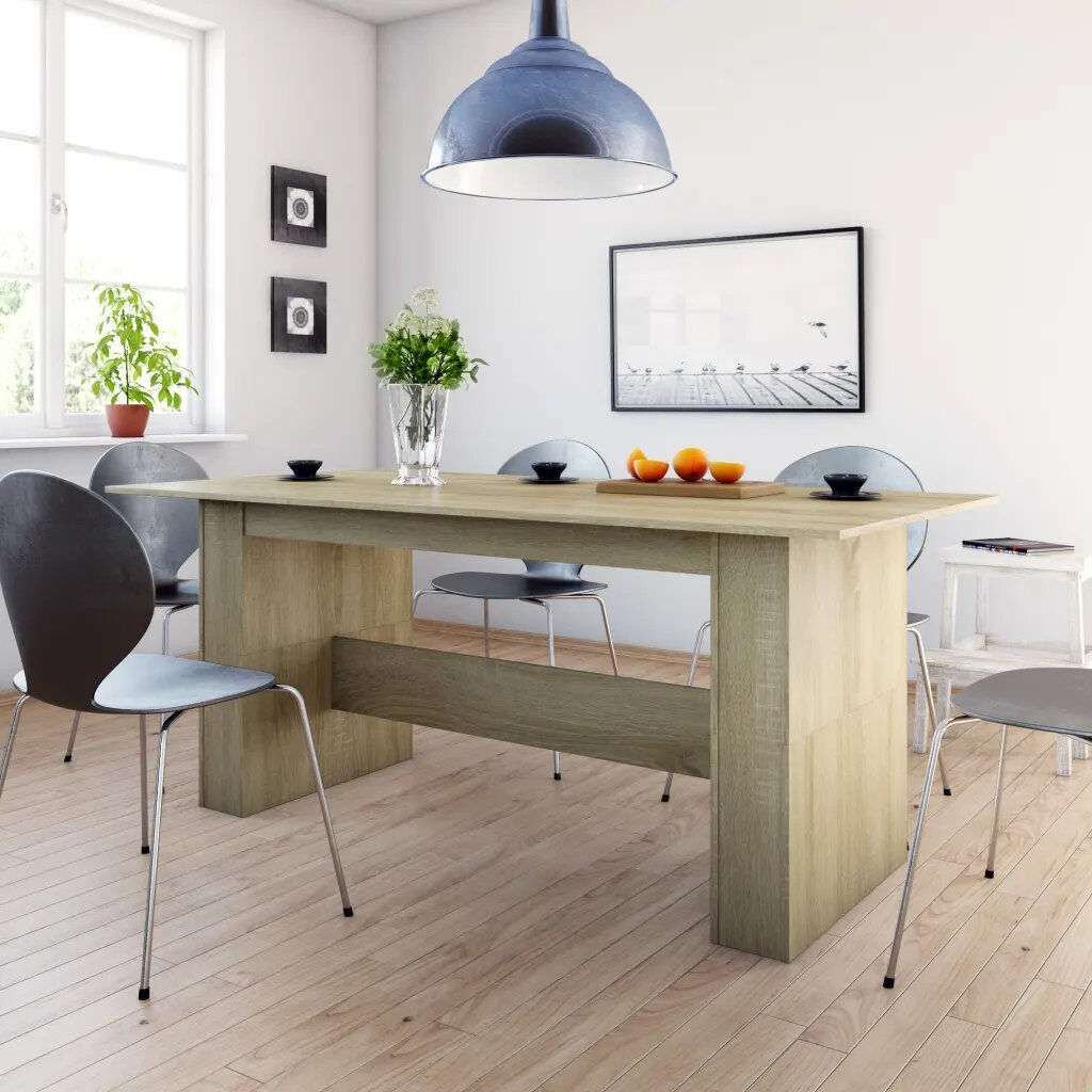 Ebern Designs Aelia Rectangular Dining Table Sonoma Oak