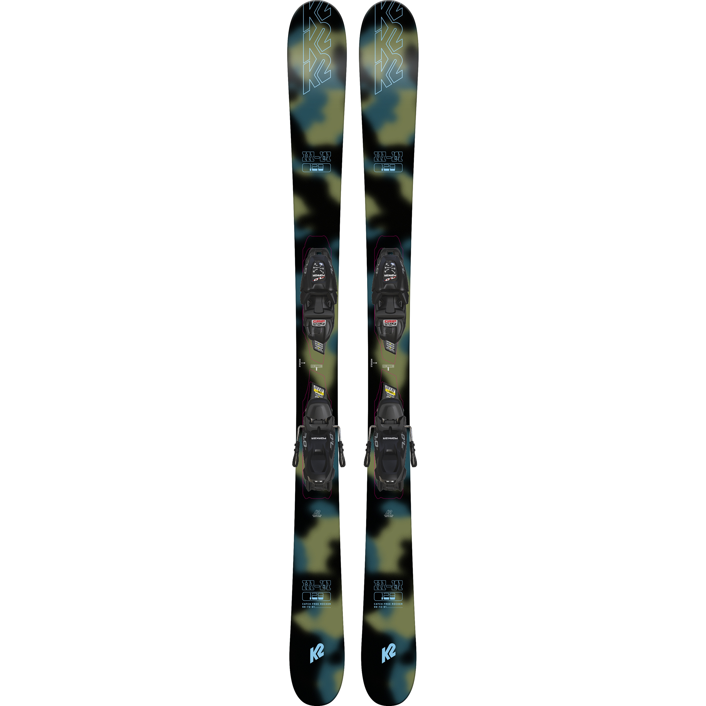 K2 Hi-Fi + FDT 4.5 Freerideset 26/27 Kinder Ski oliv Größe 129cm Skifahren