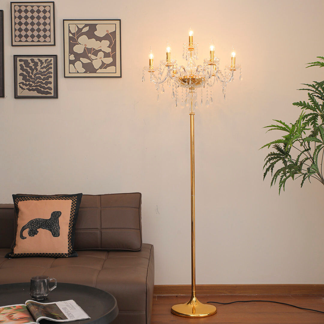 Rosdorf Park Germania 150 H cm Powder Coated Traditional Floor Lamp Powder Coated 150cm H X 63cm W X 63cm D
