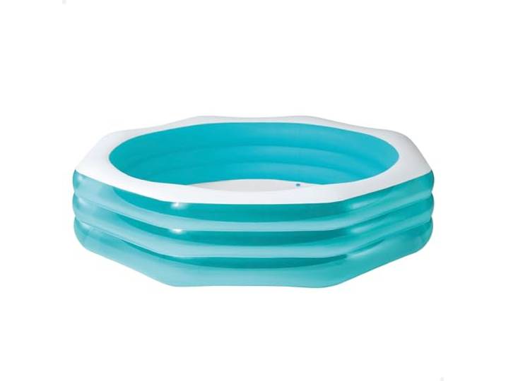 Intex 58492NP - Aufblasbarer Swim Center Familienpool Achteckig, Vinyl, Blau, 254x254x56 cm