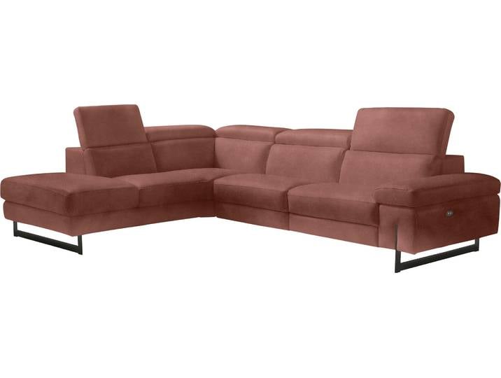 Ecksofa, Braun, 278x221 cm, Luxus-Microfaser, Mit Relaxfunktion, Elegant, EGOITALIANO