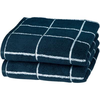 Handtücher ROSS "Überkaro 9032", blau (nachtblau), B:50cm L:100cm, Frottier, Baumwolle, Handtücher, 100% Baumwolle, kariert, in modischen Karo Farben