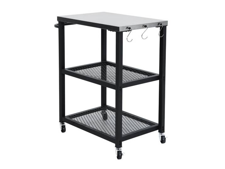 Taino Grillwagen Netis, Schwarz, Metall, 72x81x41 cm, Gartenmöbel, Gartentische, Garten-Beistelltische