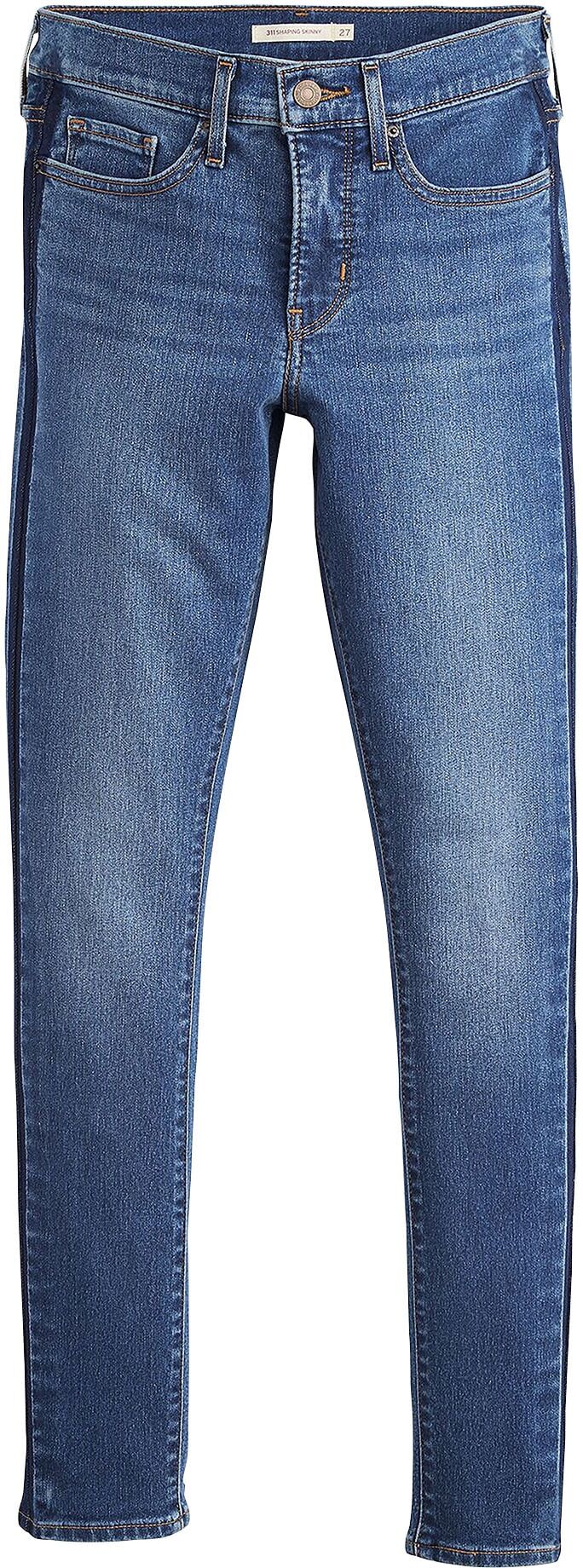 Skinny-fit-Jeans LEVI'S "311 SHAPING SKINNY", Damen, Gr. 30, Länge 28, blau (did it matter), Denim/Jeans, Obermaterial: 80% Baumwolle, 19% Polyester, 1% Elasthan, skinny fit, Jeans Skinny-fit-Jeans, Skinny Fit