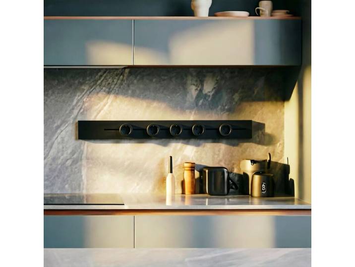 GONEO Rail de prises mural 750 mm noir