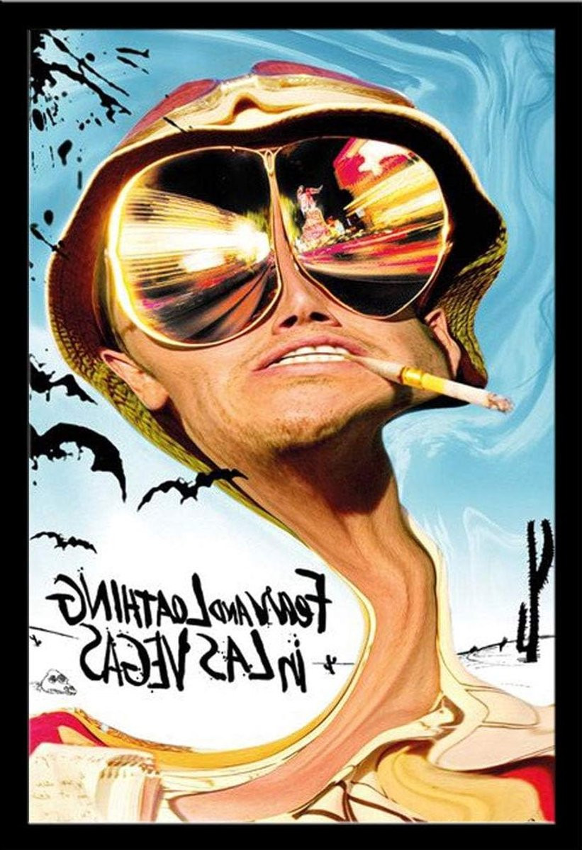 Fear and Loathing Film Poster Wanddecoratie met Wissellijst Zwart B: 61 cm, H: 915 cm