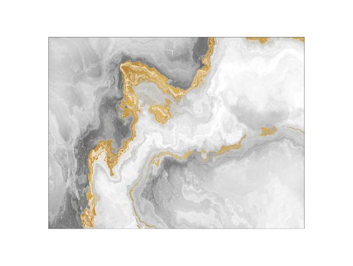 Leinwandbild Marbling I Rahmen: Mitteldichte Holzfaserplatte MDF Bespannung: Canvas Gold/Grau/Weiß 116 x 84 x 2cm