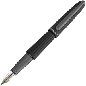 Diplomat Füller Aero, Feder M, aus Aluminium, schwarz, 14-Karat Bicolor-Goldfeder