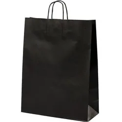 Mailmedia, Geschenkverpackung, Papier-Tragetasche mit Kordel 15.7 Liter schwarz Masse B 320 x T 120 H 410 mm