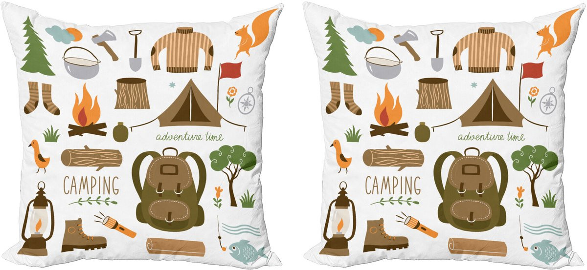 ABAKUHAUS Avontuur Sierkussenhoes Set van 2, Meerkleurig, 45 x 45 cm