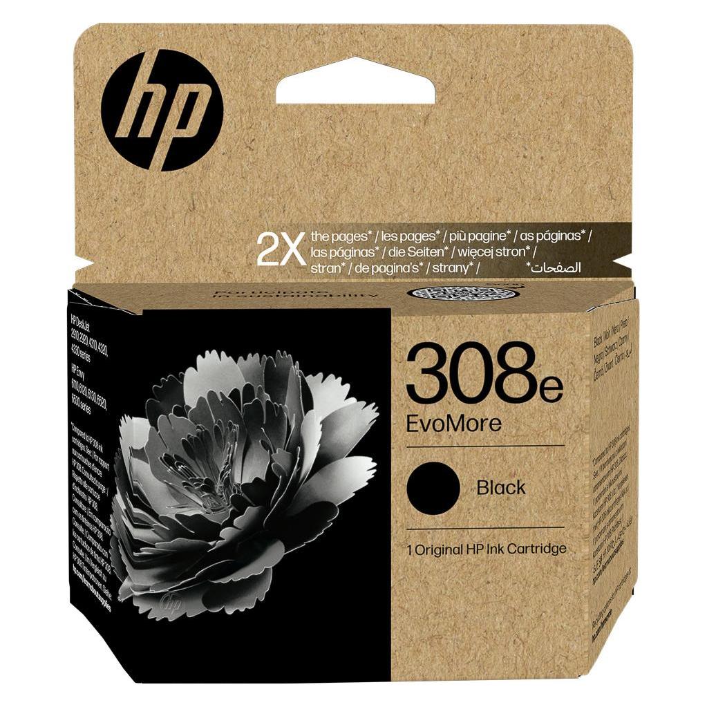 HP Hewlett-Packard 308e EvoMore Black Original Ink Cart, 308e (BK) (7FP22UE#LS1)