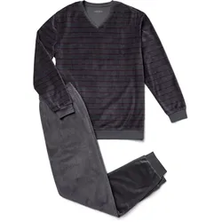 Tchibo - Nicki-Pyjama - Herren - Gr. M - bordeaux/gestreift