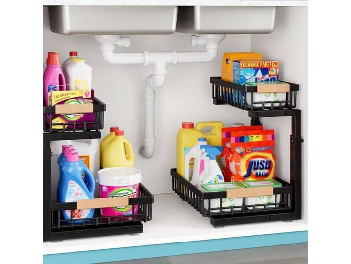 Rangement Sous Evier Métal 2 Packs Rangement Sous Evier Cuisine Robuste Organisateur Sous Evier Et Organisation De Pour La C[IN17]