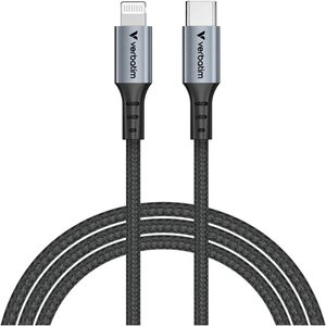 Verbatim Ladekabel Sync & Charge, schwarz, 1,2m, USB-C auf Apple Lightning, 60W Schnellladekabel