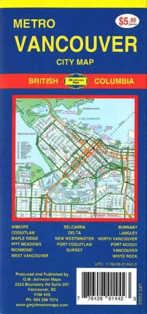 Vancouver Metro - Carte de la ville   GM Johnson