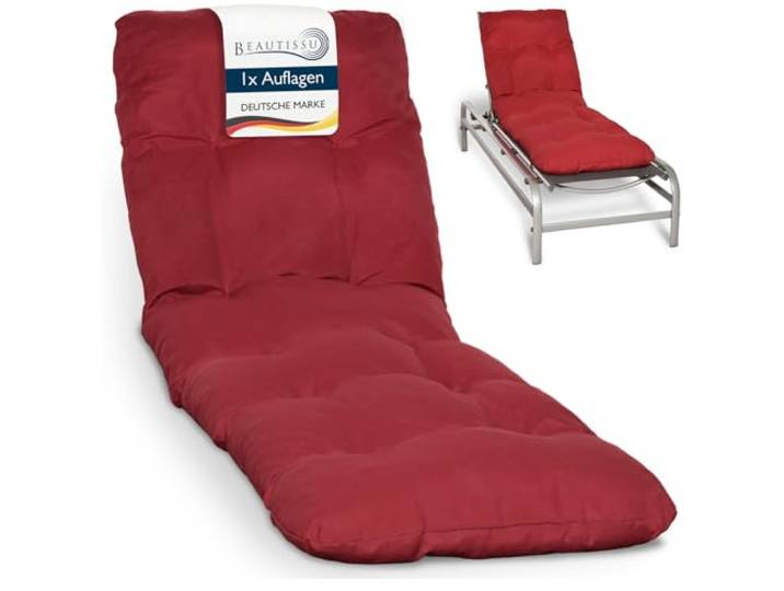 Beautissu Auflage Sonnenliege Deckchair Liegenauflage für Gartenmöbel