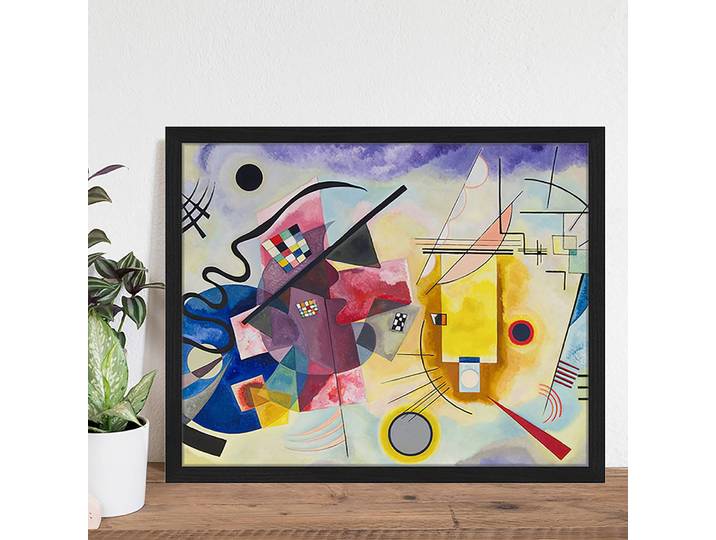 Tableau déco Yellow-Red-Blue Cadre : hêtre massif verni Revêtement : plexiglas Multicolore 52 x 42cm