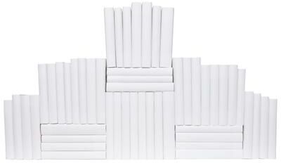 Booth & Williams Decorative Books - Snowfall Paper Wrapped Book Wall - Set of 50 White Books