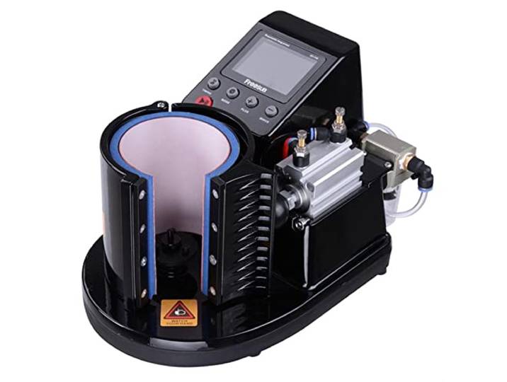 LLOOPK 2pcs / Lot. ST-110. Pneumatische Tasse Pressemaschine 2D Digital Thermal Becher Druckmaschine Wärmepresse Machine Becher Drucker