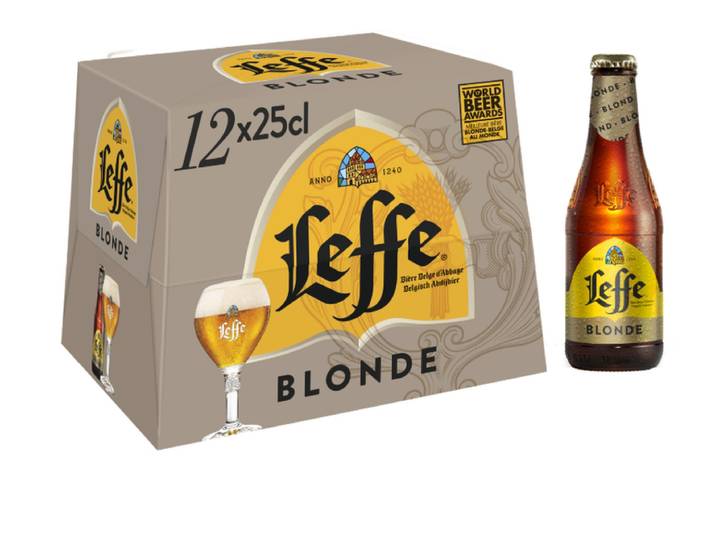LEFFE Bière Blonde D'Abbaye 6,6% Pack 12x25cl
