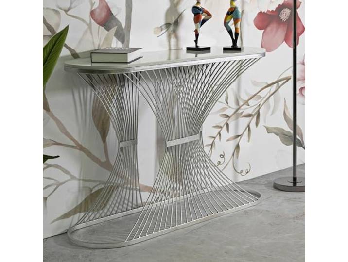 Dmora Konsole Riodoce 120x35x79h cm Silber Tragkraft 40 kg