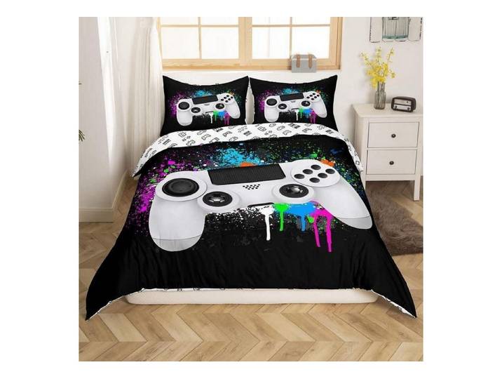 LuxusKollektion Jugendbettwäsche Bettwäsche-Set Gaming Bunt Tie-Dye 200x200