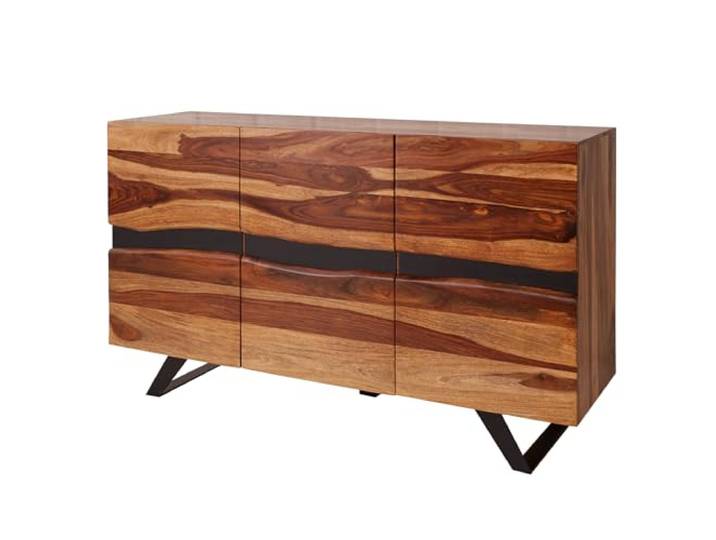 Sideboard AMAZONAS - 150cm - braun - Sheesham Baumkante Stauraum Handgefertigtes Unikat, montiert geliefert, massiv, pflegeleichte Oberfläche, natürliche Maserung, Eyecatcher