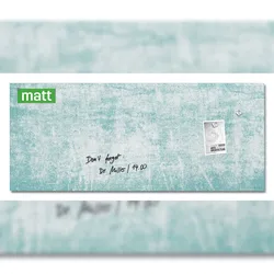 Sigel GL297 Glas-Magnettafel Artverum - Design Turquoise Wall - 130 x 55 cm - türkis, weiß - Sicherheitsglas