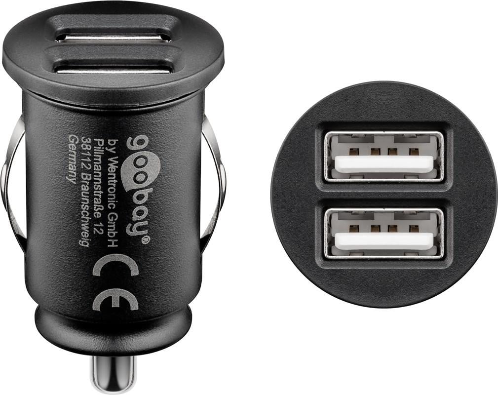 Goobay 58912 Dubbele USB-autolader, 3,1 A, zwart