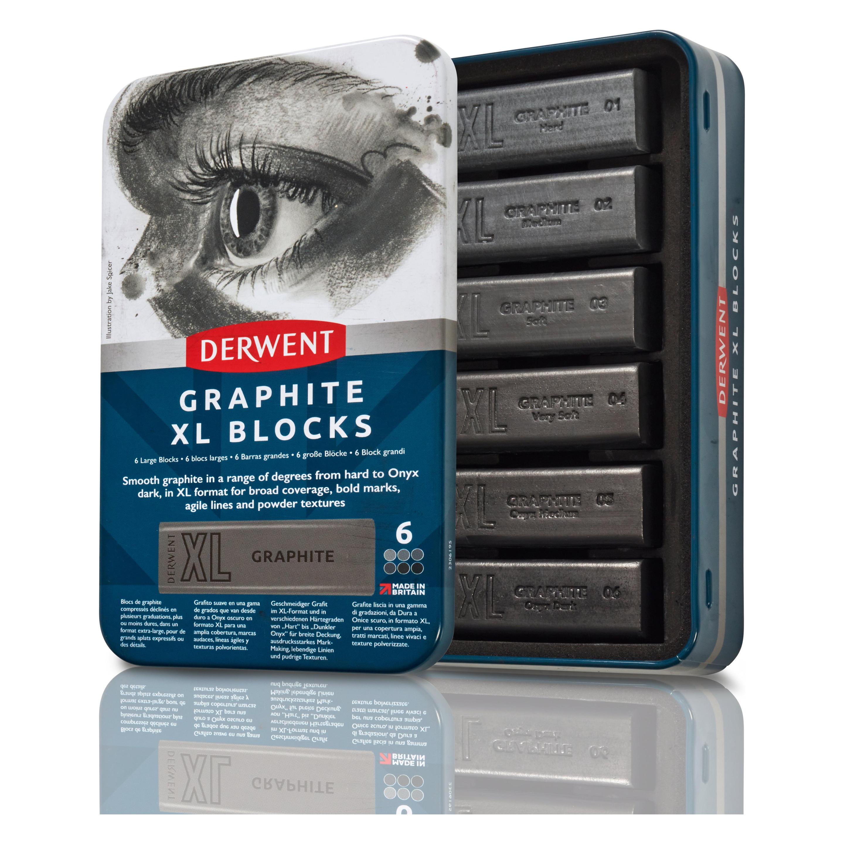 Derwent Graphite Xl Blocks Tin Of 6 (601059) (6x) (601059)