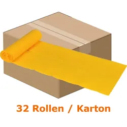 Müllbeutel Abena Saekko Boy 40 L gelb 10 Stück/Rolle Karton Karton mit 32 Rollen, Stärke 35 my, Lebensmittelecht