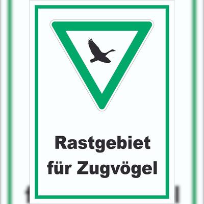 HB-Druck Rastgebiet für Zugvögel Schild A4 Rückseite selbstklebend
