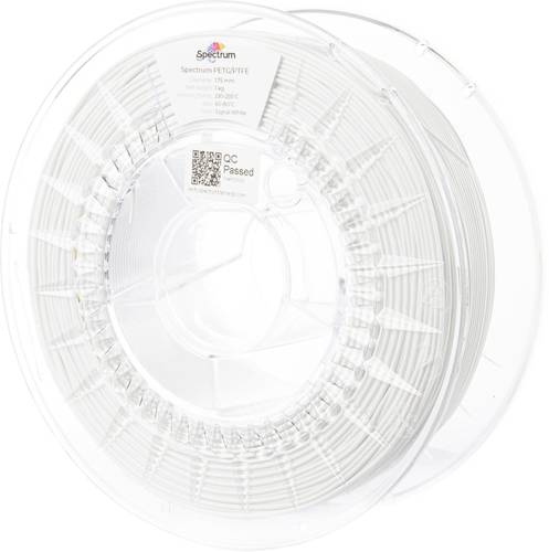 Spectrum Filaments 80743 PET-G/PTFE Filament PETG/PTFE chemisch beständig 1.75mm 1000g Signal White, Signalweiß (RAL 9003), Weiß