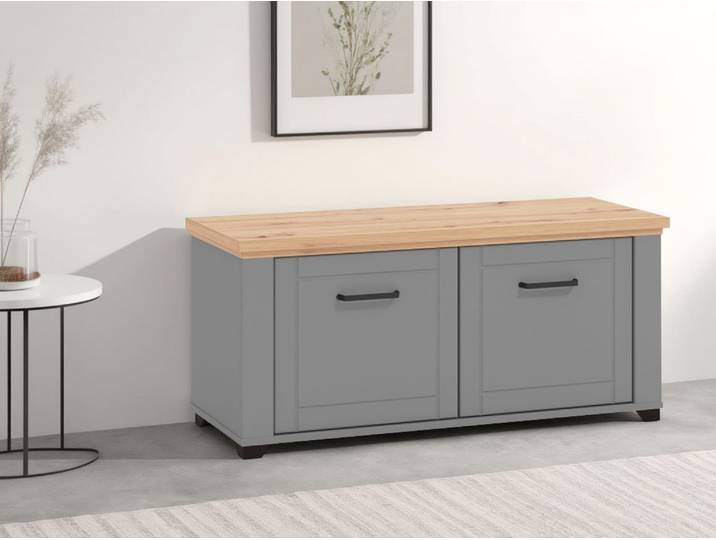 Schuhbank HOME AFFAIRE Valencia , grau (grau mat), B:103,5cm H:47,5cm T:41cm, Holzwerkstoff, MDF, Sitzbänke, Schuhbank