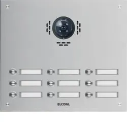 Elcom 1109182BTC TVG-9/3 Aussenstat. f Kamera-Türlautsprecher 9/3 Rund-Tast. UP Edelst. matt ESTA