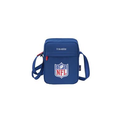 Umhängetasche TRAVELITE "travelite x NFL Crossbody Bag", Herren, Gr. B/H/T: 17cm x 22cm x 6cm, blau (nfl shield), Textil, Taschen Umhängetasche, Unisex Schultertasche, Crossbodybag mit verstellbarem Schultergurt