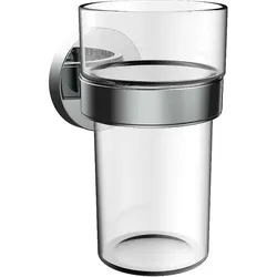 emco round C Glashalter, mit Kunststoffbecher, 432000101, Farbe: Chrom