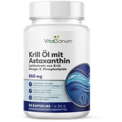 VitaSanum® Krill Öl mit Astaxanthin – 2 Kapseln Tagesportion